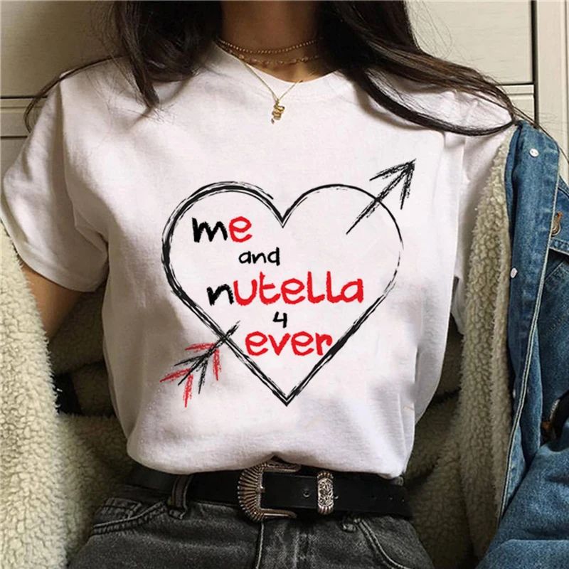 Женская футболка с принтом Nutella Kawaii модная милым мультяшным рисунком 90s Harajuku Ullzang