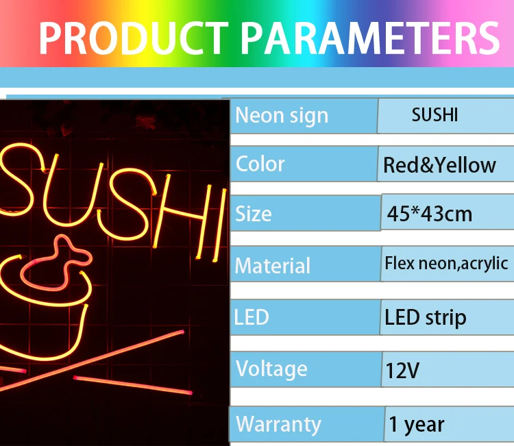 Индивидуальная светодиодная настенная вывеска аниме Магазин Бар суши