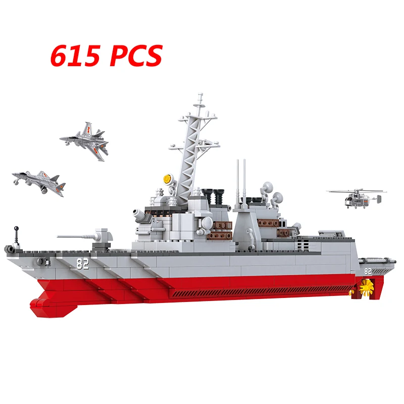 

Military NAVY ARMY Aircraft Carrier Fighter Helicopters Warship Battleship Submarine Building Blocks Creator Bricks Kids Toys