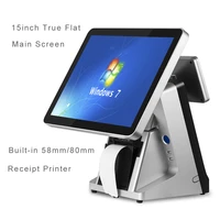 composxb point of sale vga high quality lcd pos system 15 capacitive touch screen display built in printer vfd cash register