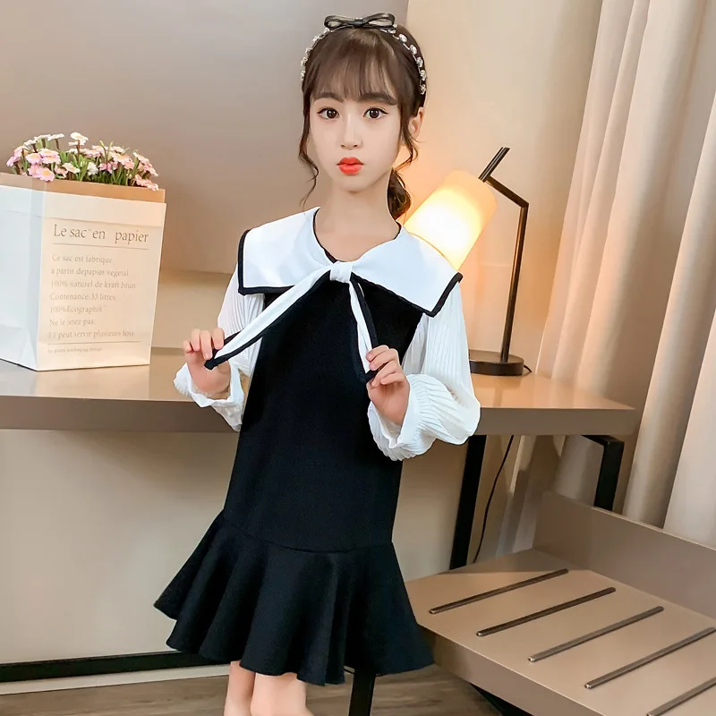 

Платье детское весеннее с бантом, на Возраст 3-12 лет