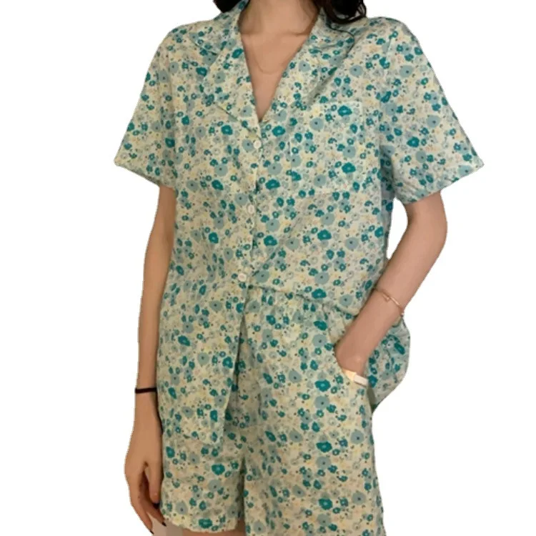 

Marple 2021 Summer Breathable Loose Comfortable Simple Women's Pajamas Home Suit Two Piece Set Summer Pajamas for Teen Girls