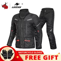 lyschy motorcycle pants windproof moto pants with knee protective gear wearable motocross pants riding trousers for 4 seasons