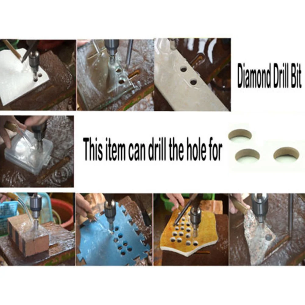 

Drill Hole Bit Openers 3~50mm Home Craft Construction Power 10pcs Tool Set Nickel Plated Marble Making