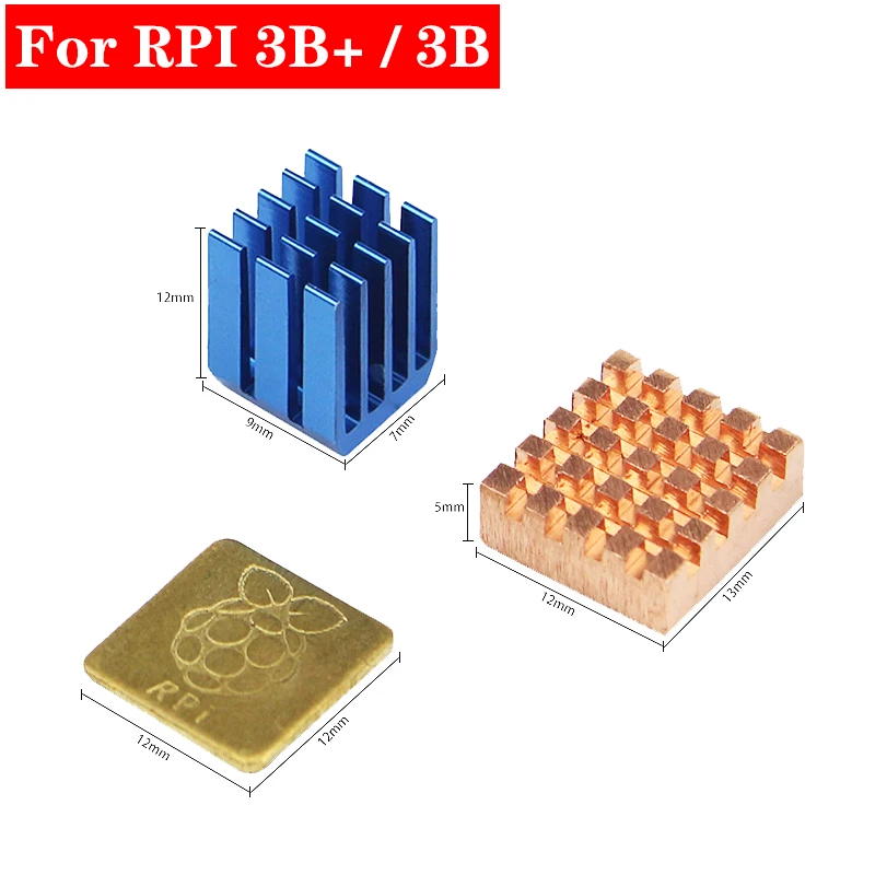 

Raspberry Pi 3 теплоотвод, 3 шт., медный алюминиевый радиатор, радиатор, охлаждающий комплект для Raspberry Pi 3 Model B 3 B + Pi 3B 2B