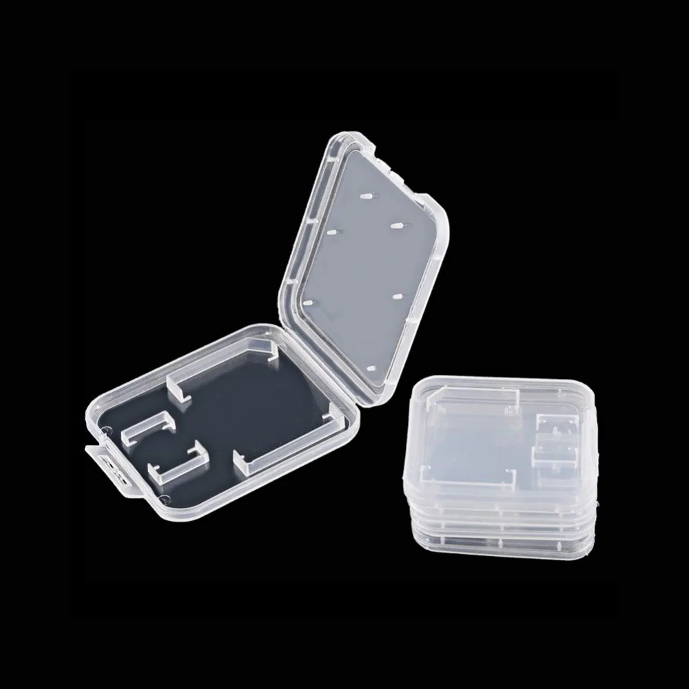 2in1 MicroSD карты памяти SDHC карта SDXC прозрачный Пластик ящик для хранения держатель