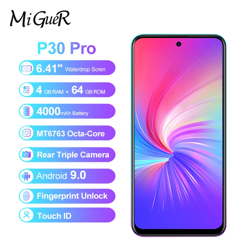 HOMTOM P30 pro Android9.0 стеклянный Чехол для мобильного телефона 4 Гб 64 ГБ 4000 мАч 6 41 дюймов