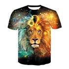 Жестокий зверь лев для мужчинженская футболка Объёмный рисунок (3D-принт) уличная одежда в стиле хип-хоп, футболка с О-образным вырезом Футболка высокие качественные футболки для пары с надписью Happy рубашка Топ