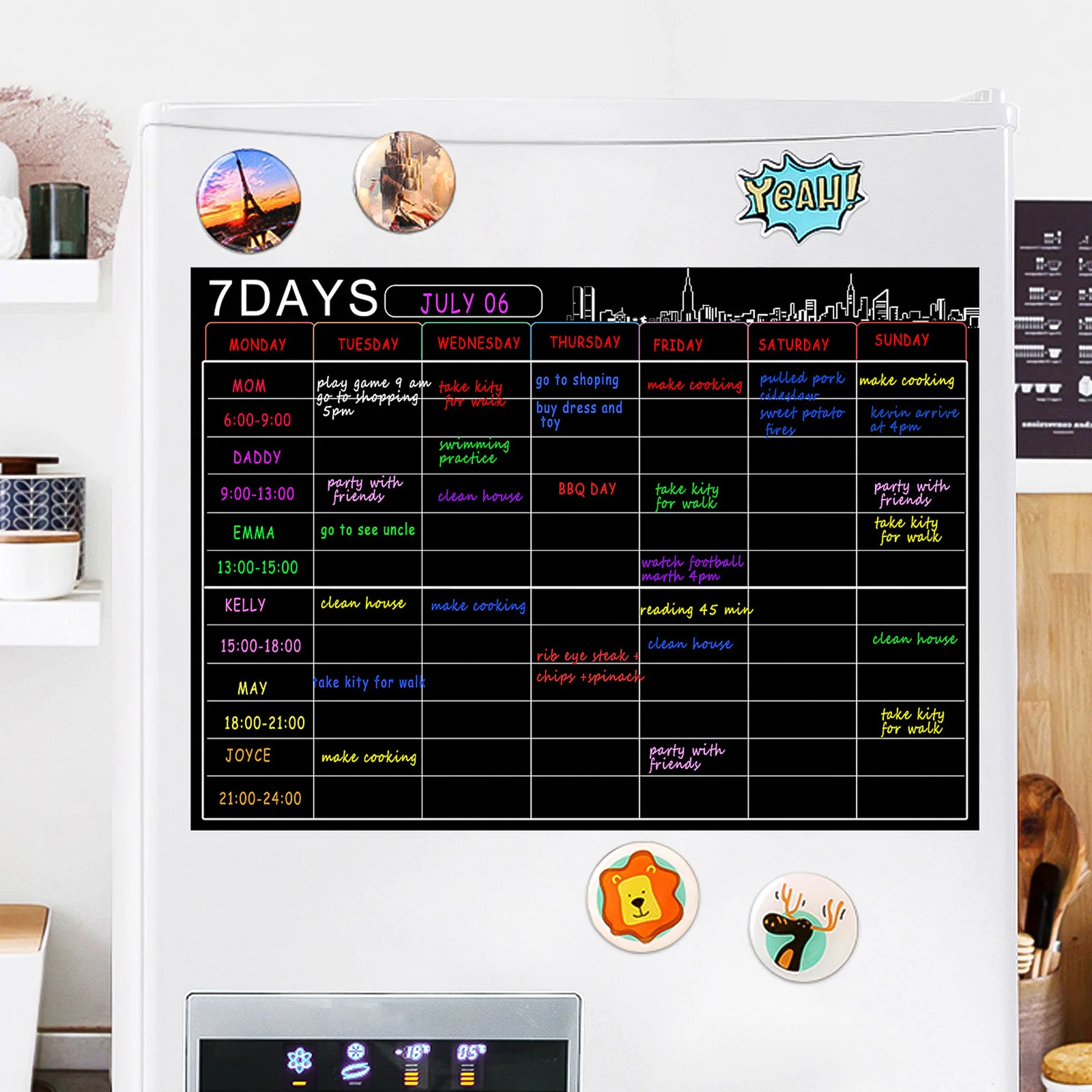 

Rewritable Refrigerator Sticker Home Innovative Magnetic Calendar Family Trip Schedule A3 Soft Magnetic Dry Erase Planner