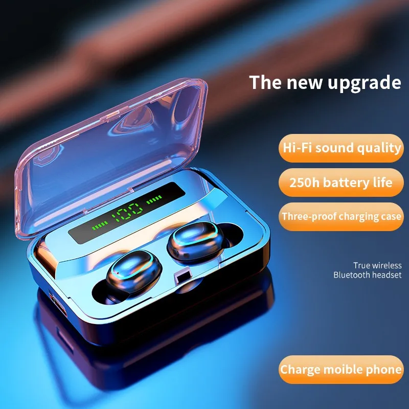 

Wireless Headphones TWS Bluetooth 5.0 Earphones 1800mAh Charging Box 9D HiFi Earbuds Sport Waterproof Headsets With Microphone