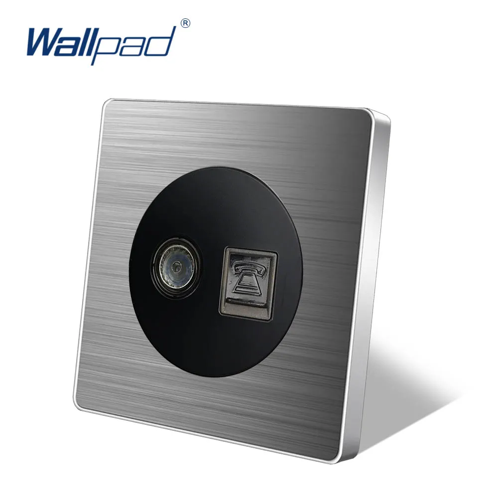 Wallpad TV TEL Wall Power Socket Electric Outlet Silver Stainless Steel Panel For Home | Обустройство дома
