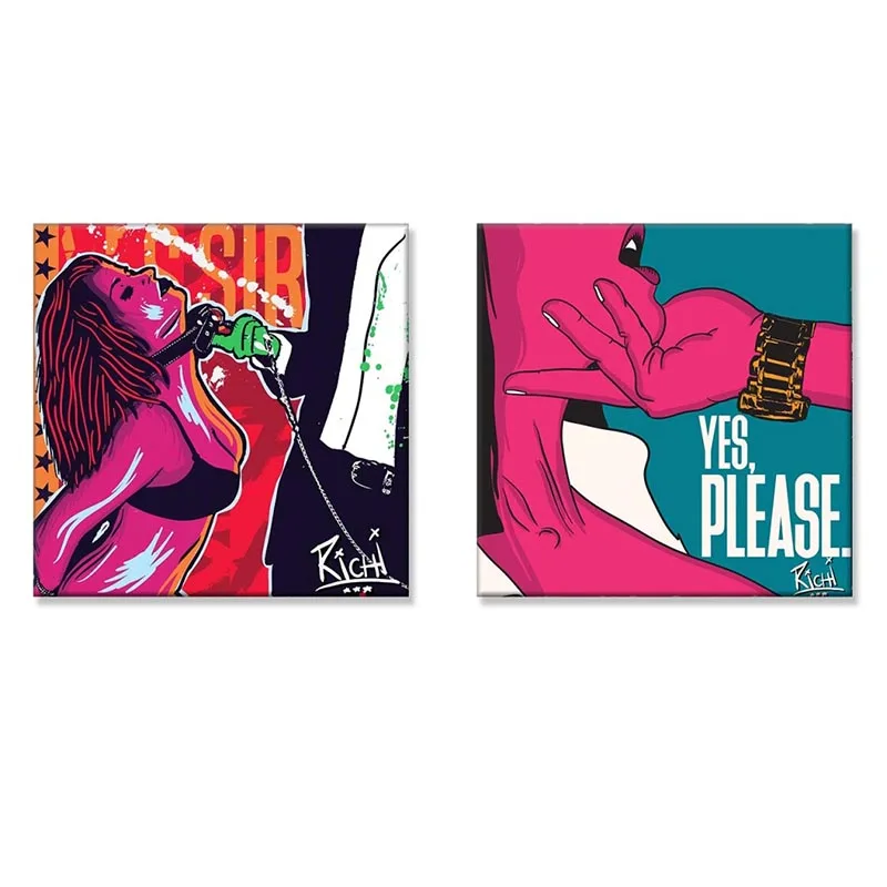 Поцелуй для любителей граффити Поп-Арт холст картина плакат и принты Известные