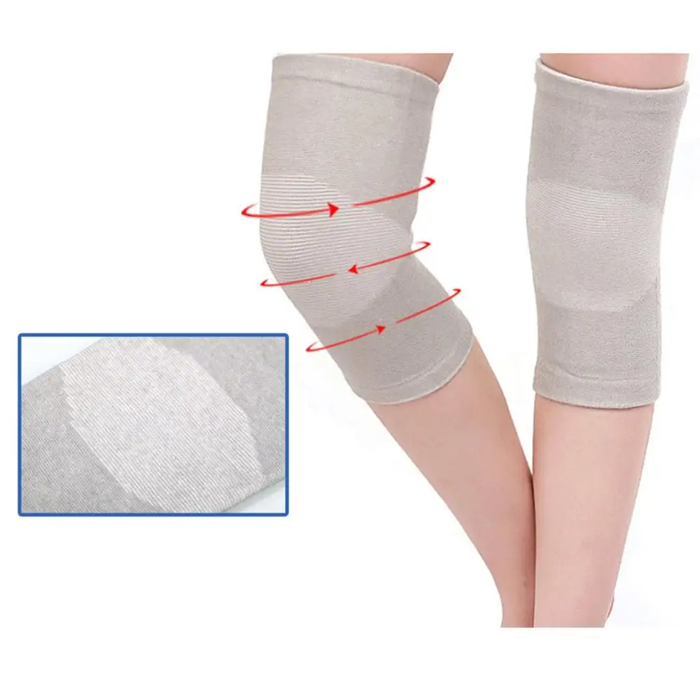 

Kneepad Knitted Bamboo Charcoal Four Side Bounce Fitness Exercise Running Middle Aged Keep Warm Knee Pad