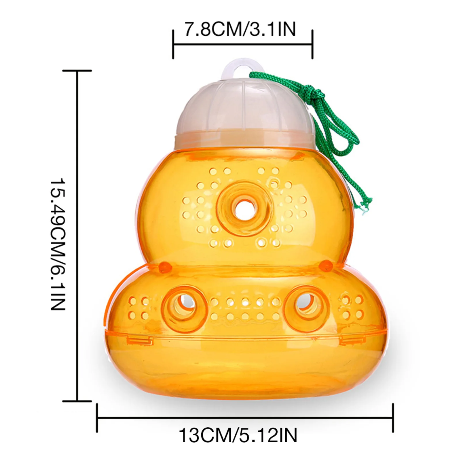 

1PC Gourd Shape Bee Trap Wasp With Hanging Rope Insect Bug Honey Pots Environmentally Friendly Insect Catcher For Garden Home