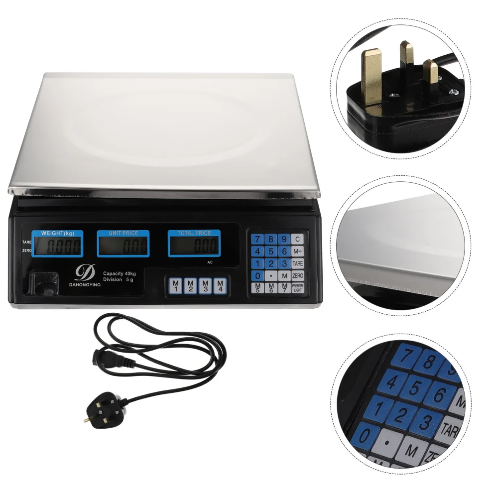 

1pc Electronic Scale Multi-purpose Platform Scale Fruit Store Scale (UK Plug)
