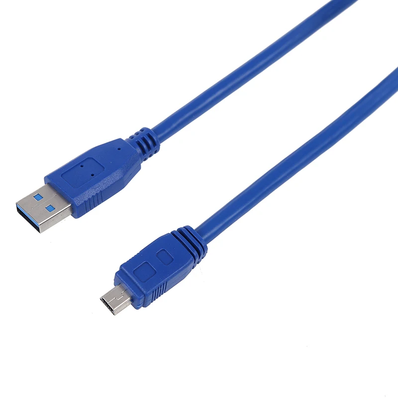 Синий Суперскоростной USB 3 0 тип A штекер мини B 10 контактный кабель-адаптер |