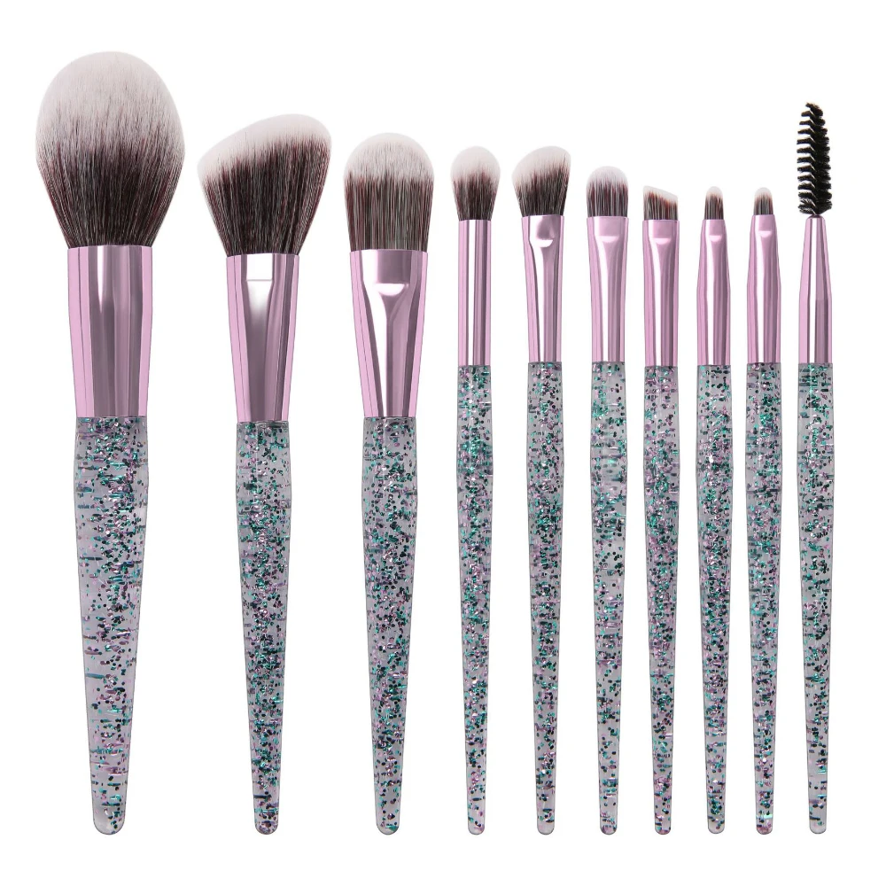 

10 PCS Makeup Brushes Tool Set Cosmetic Powder Eye Shadow Eyebrow Foundation Brushes Blending Make Up Brush Beauty Tools Kit Hot
