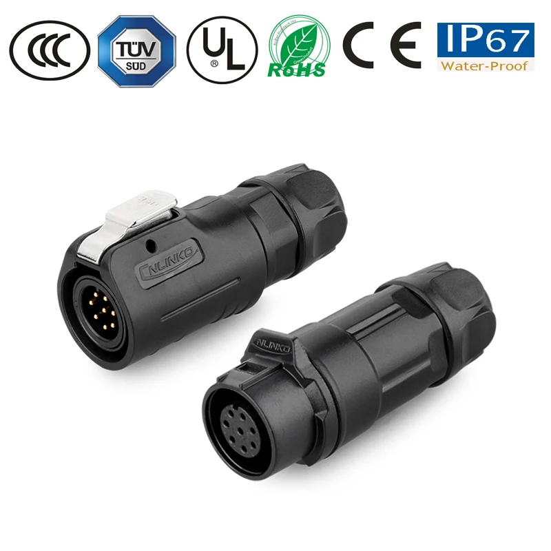 Waterproof connector cable wire male plug female socket panel M12 8pin led lamp/outdoors tv/solar/electronics pastic | Обустройство