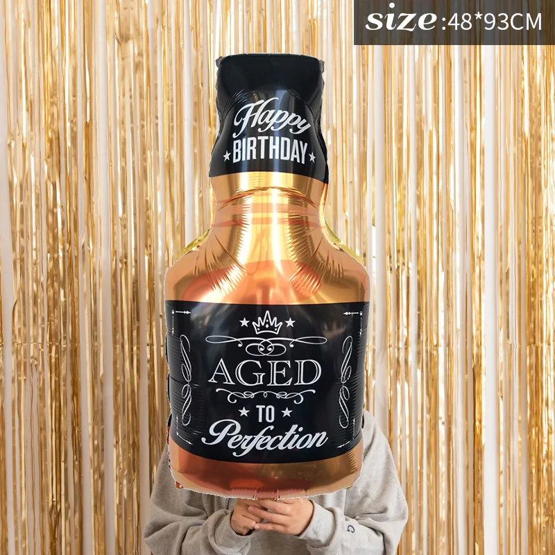 Big whiskey bottle 30-й день рождения Золотая Корона бокалы для шампанского Бутылка для виски фольга Воздушные шары школьные вечерние металлические вечерние шары - Цвет: Big whiskey bottle