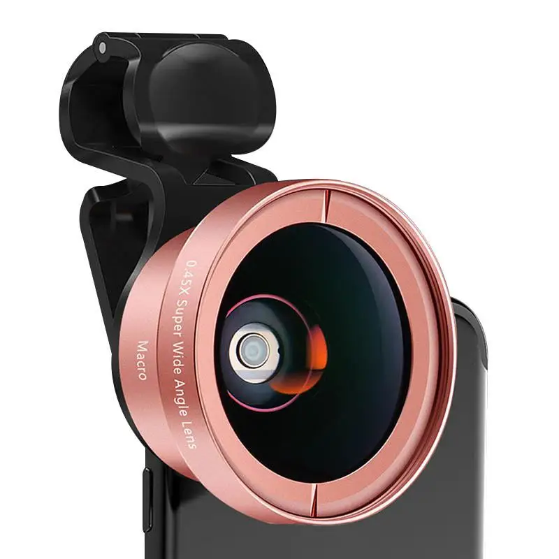 Большая диафрагма HD телефон объектив 52Uv 0.45X широкоугольный и 15X макрообъектив 2 в 1 клип-на объектив камеры мобильного телефона для iPhone samsung r20
