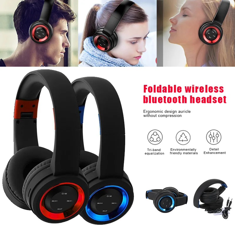 Беспроводная Bluetooth-гарнитура с креплением на голову складное шумоподавление