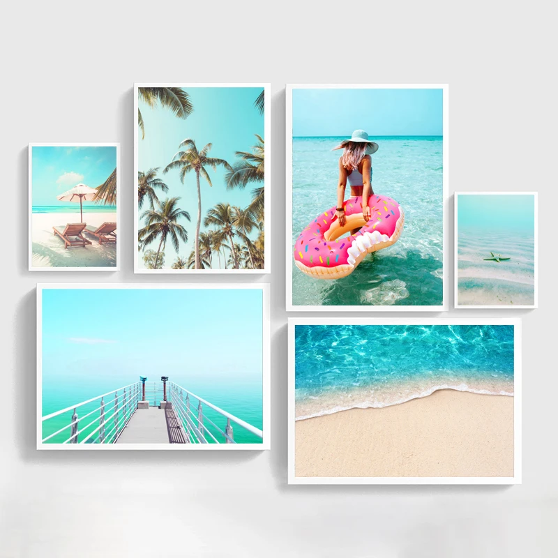 

Beach Palm Tree Bridge Wall Art Canvas Painting Nordic Posters And Prints Wall Pictures For Living Room Scandinavian Home Decor