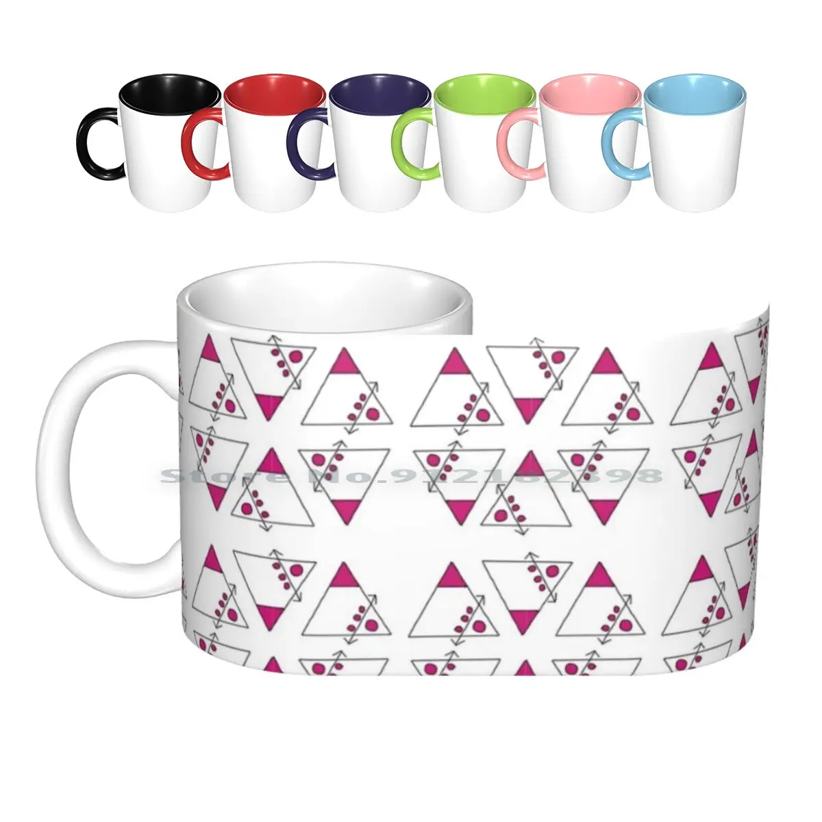80’s Geometric Design In Magenta And Black. Ceramic Mugs Coffee Cups Milk Tea Mug 80 S Arrows Fashion | Дом и сад
