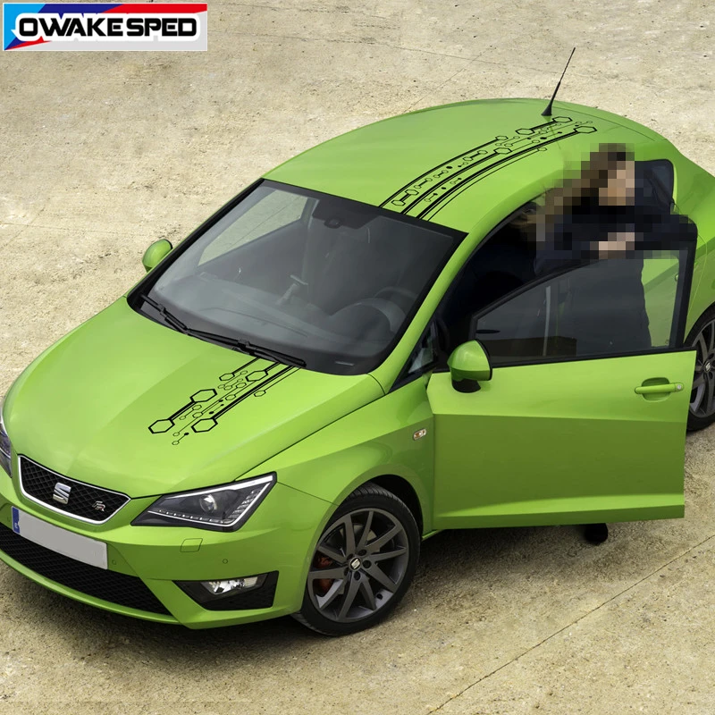 1 компл. Автомобильная капота гоночные полосы для Seat Ibiza 3 5 дверей Автомобильный