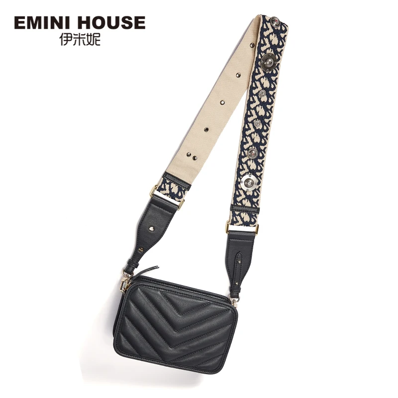EMINI HOUSE Totem, широкий ремешок, сумки через плечо для женщин, натуральная кожа, сумка на плечо, роскошные сумки, женские сумки, дизайнерские