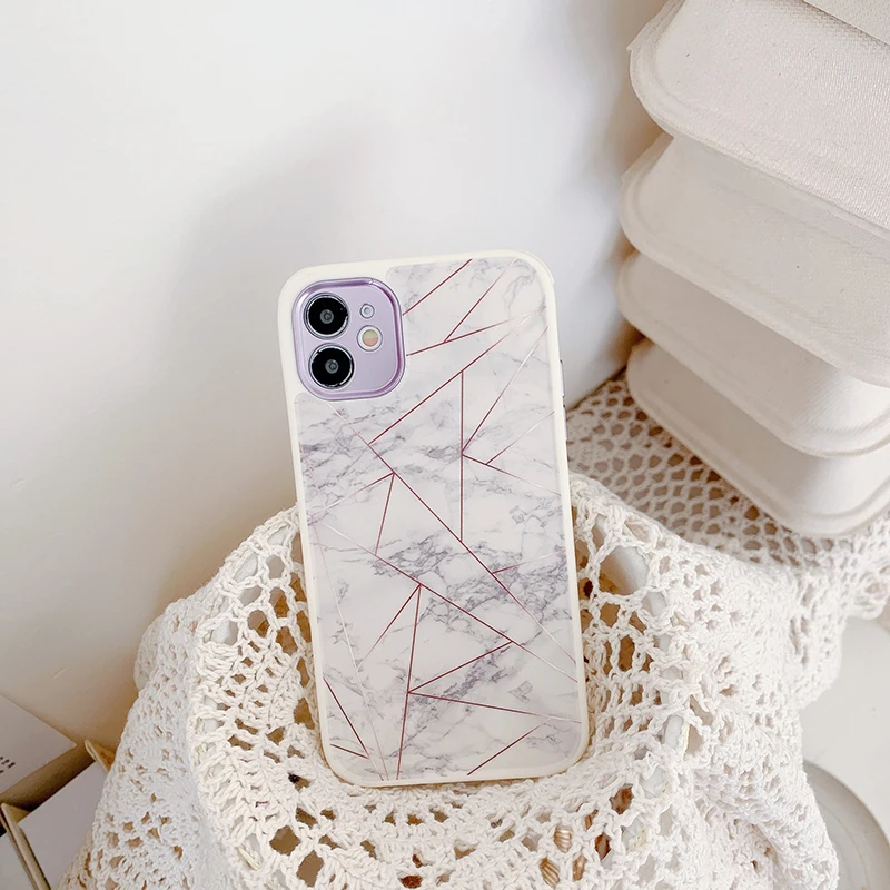 

Square Printed Cases for IPhone 12 Pro Cases Marble Phone Case for IPhone 12 Mini 11 Pro Max XR XS Max 7 8 Plus Back Cover Coque