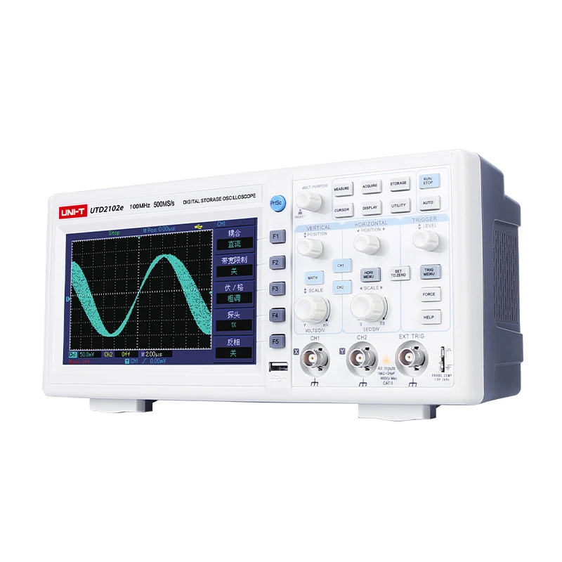UNI-T UTD2102e Digital Oscilloscope 100MHz Bandwidth 2 Channels 500Ms / S Portable Storage 7 &quotTFT LCD Scopemeter Logic Analyzer |