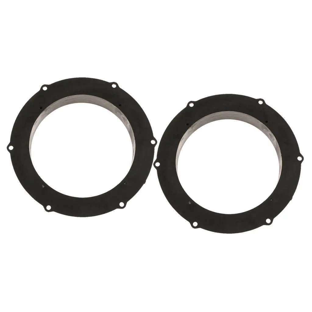 

2pcs Black 6.5 inch Car Speaker Mounting Spacer Adaptor Rings for VW Magotan Skoda Durable Hard Plastic Construction