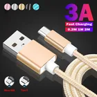 Микро USB кабель 3A нейлоновый кабель USB Type-C для быстрой зарядки для Samsung A52 A72 A51 Huawei Y3 Y5 Y6 Y9 кабель для передачи данных мобильный телефон кабель