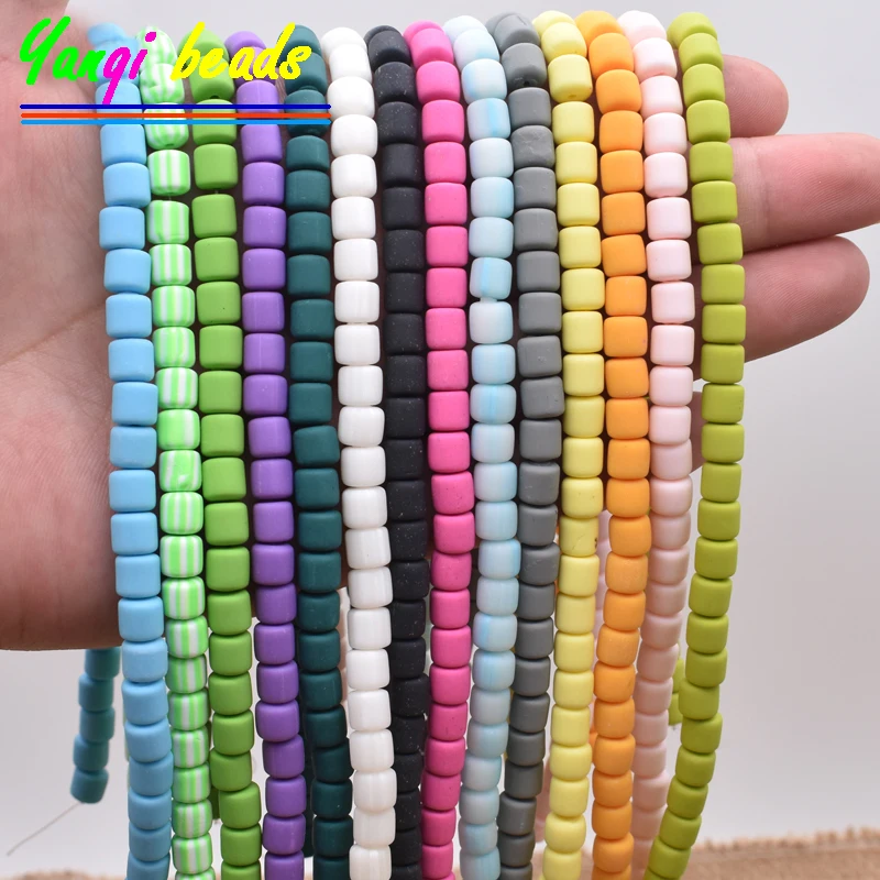 

6mm Barrel Bead Polymer Clay Tube Beads Loose Spacers Beads for Jewelry Making DIY Findings Bracelet Wholesale
