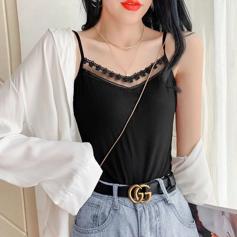 Майка женская из искусственного шелка с V-образным вырезом без рукавов | Женская