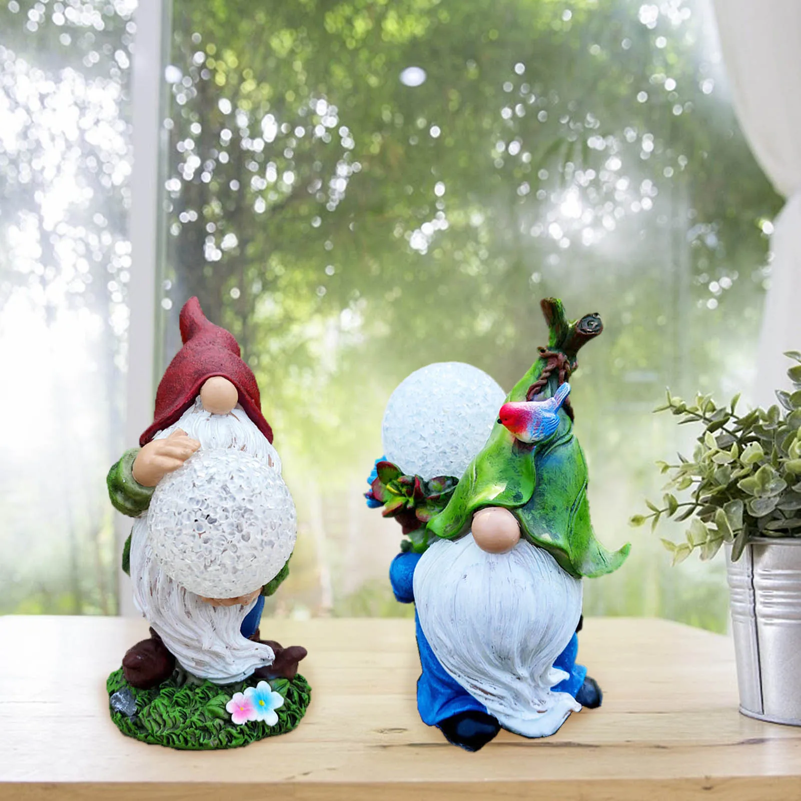 

Garden Gnome Statue Solar Powered LED Outdoor Decor Light Fairy Dwarf Resin Figurines Ornament With Solar Led Light Pretty Good