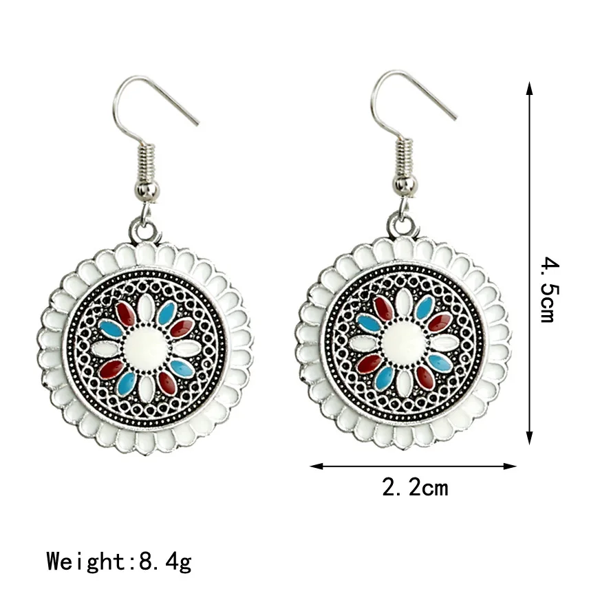 Эмалированные Подвесные серьги в виде подсолнуха с кисточками богемные