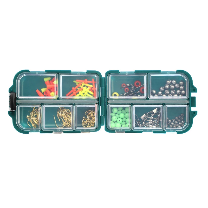 

157pcs/lot Fishing Tackle Box Set With Fishing Hooks Weights Jig Heads O-Rings Barrel Swivels Snaps Saltwater