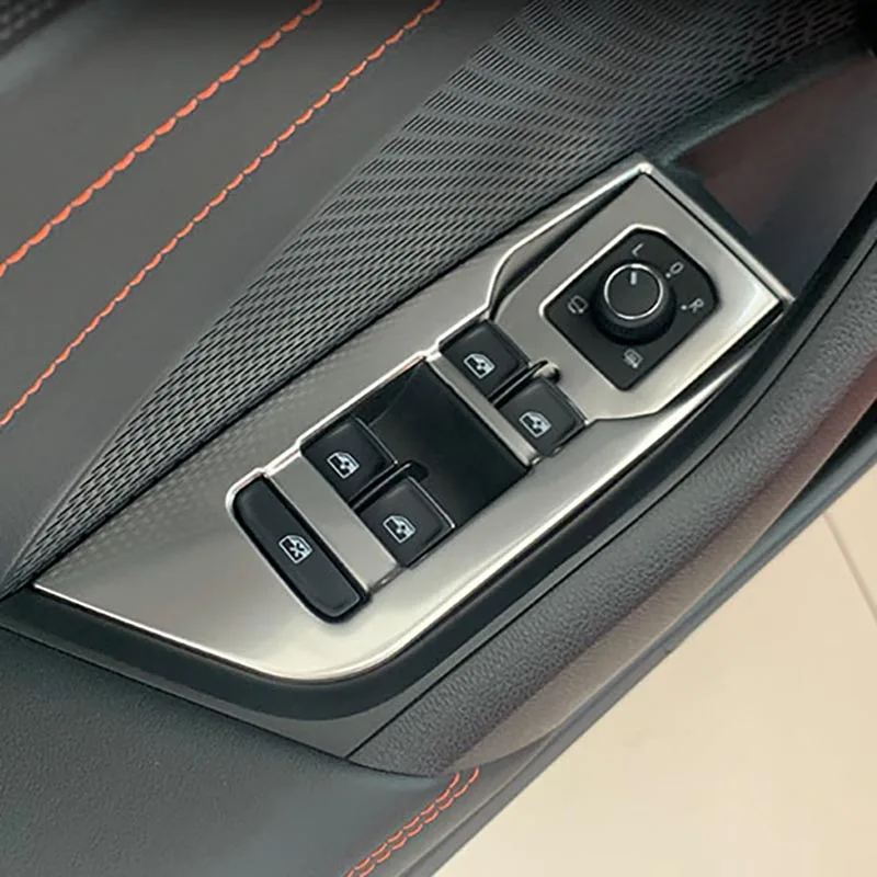 

5pcs for SKODA Octavia PRO 2021 Window regulator switch panel Decorative sticker stainless steel