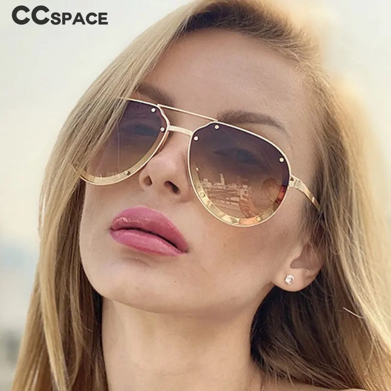 47352 круглые роскошные солнцезащитные очки без оправы для мужчин и женщин модные