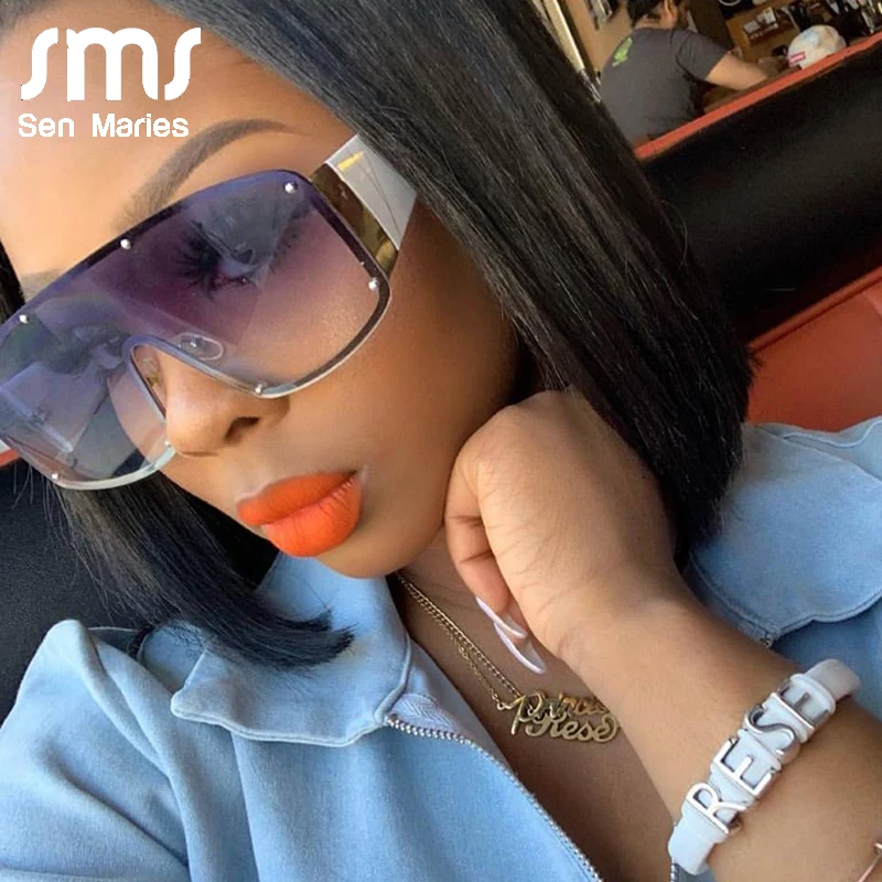 Женские и мужские винтажные солнцезащитные очки большие с заклепками