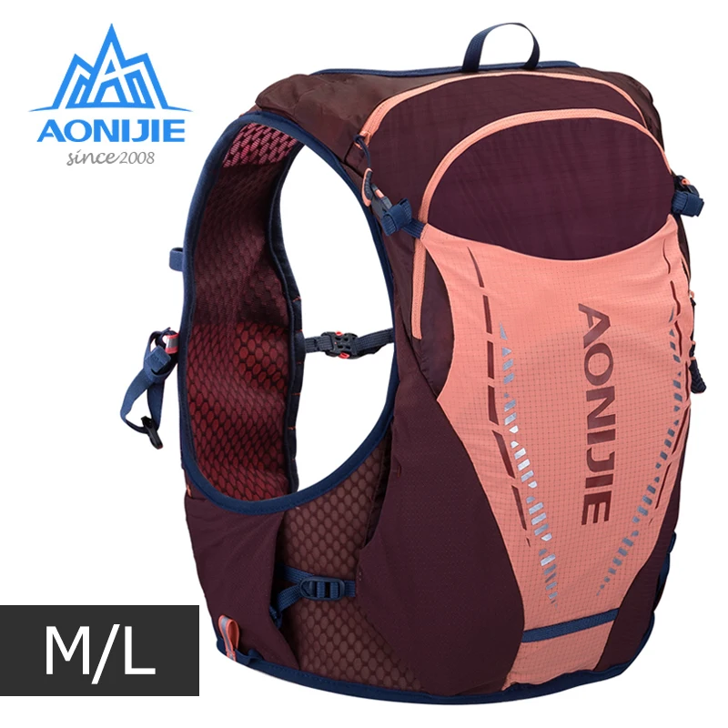 AONIJIE C9103S Ultra Vest 10L Hydration Backpack Pack Bag Soft Water Bladder Flask For Trail Running Marathon Hiking ML Size
