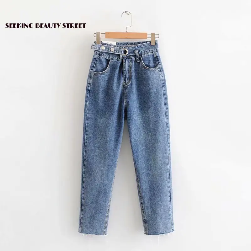 Осень и зима 2019 новые женские брюки шоу тонкие с высокой талией папа девять точек