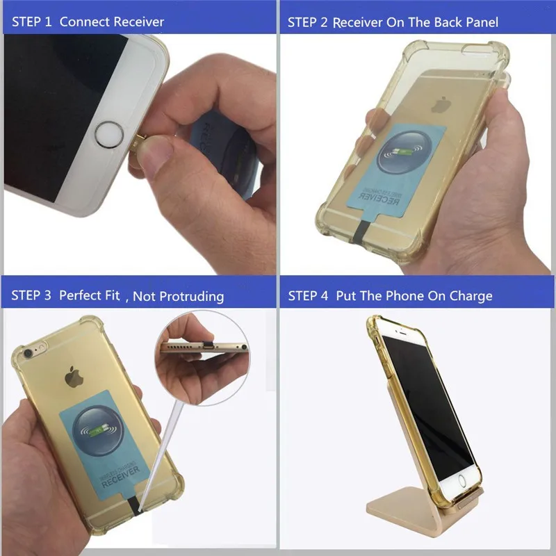 qi wireless charging receiver for iphone 7 6s plus 5s micro usb type c universal fast wireless charger for samsung huawei xiaomi free global shipping