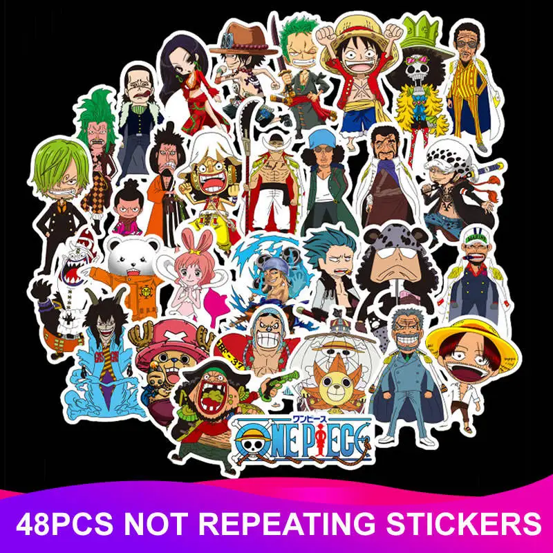 10 Вт, 30 Вт, 50 шт. мультфильмов аниме ONE PIECE Детские Водонепроницаемый Стикеры s скейтборд гитара Чемодан граффити Стикеры Классическая Детская игрушка