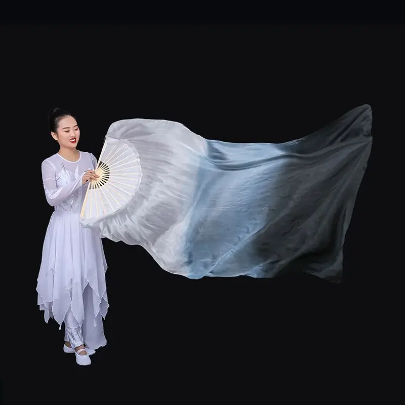 New Arrival Customized Women Silk Belly Dance Fan Veils Peacock Vertical Gradient Light Pair 1.8mx0.9m (70&quotx35&quot) | Тематическая