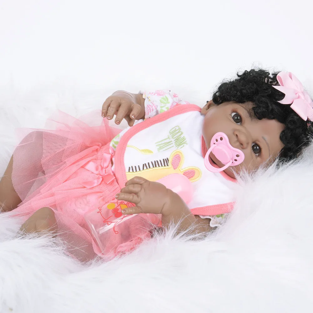 HIINST черные куклы с одеждой соска и бутылочка для кормления милые вьющиеся волосы