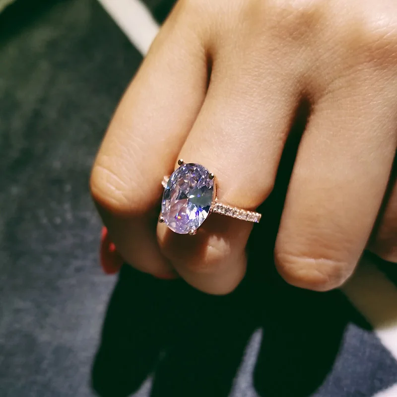 Твердые настоящие Роскошные винтажные большие кольца из стерлингового серебра