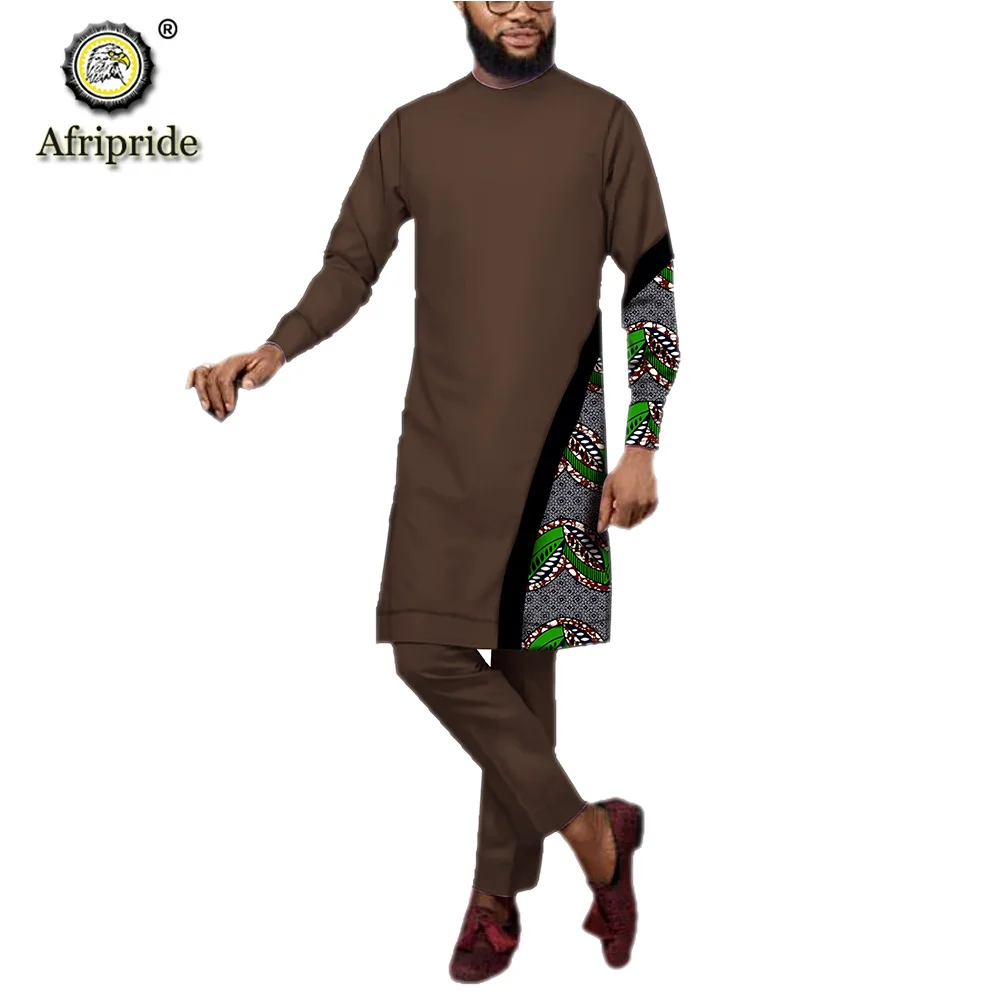 Dashiki Men African Clothing Dashiki Printed Long Shirts and Pants Casual Tracksuit Ankara Attire Tracksuit AFRIPRIDE S1916049