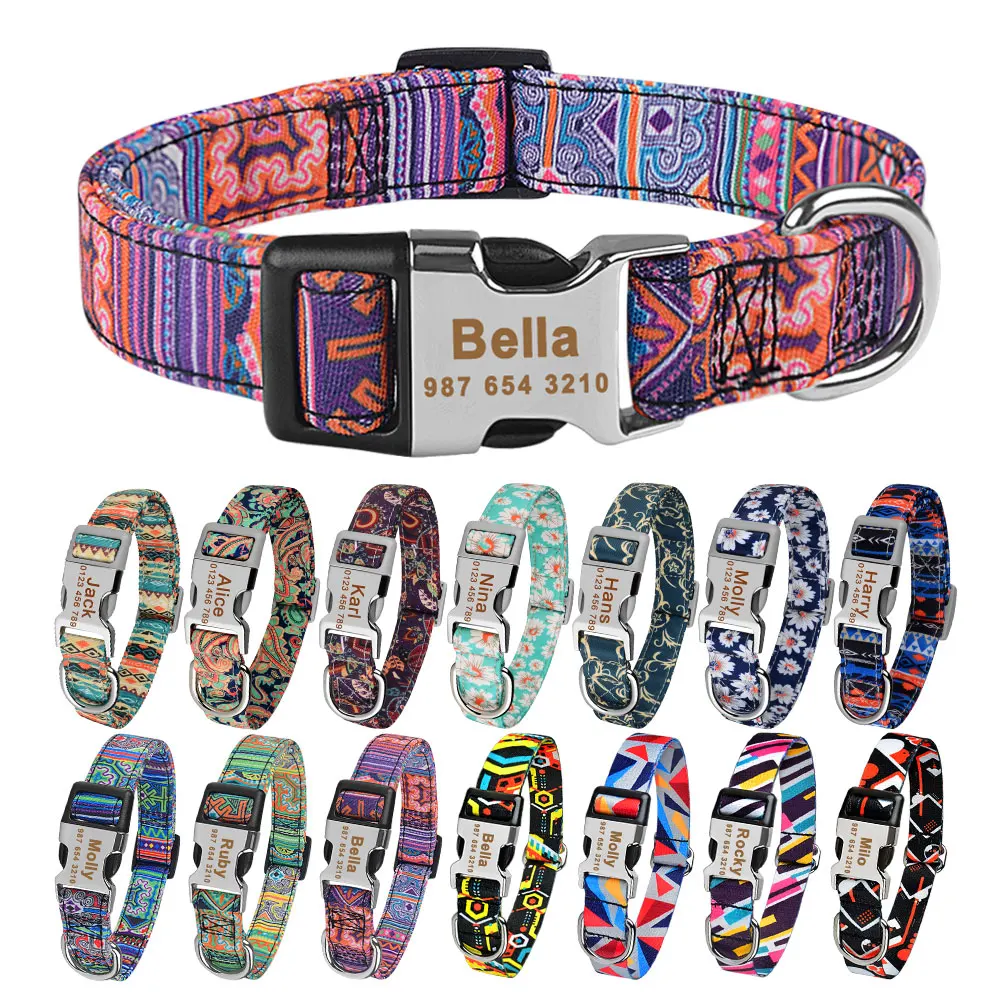 Регулируемый нейлоновый клетчатый ошейник унисекс для собак